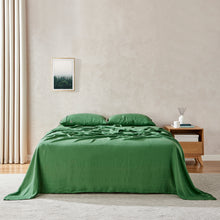 100% European Flax Linen Sheet Set Olive