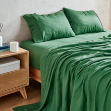 100% European Flax Linen Sheet Set Olive