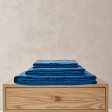 100% European Flax Linen Sheet Set Deep Blue