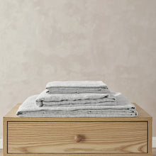 Classic Pinstripe Linen Sheet Set White with Dark Pinstripe