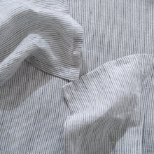 Classic Pinstripe Linen Sheet Set White with Dark Pinstripe