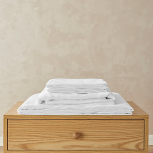 100% European Flax Linen Sheet Set White