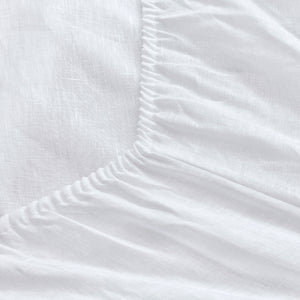 100% European Flax Linen Sheet Set White