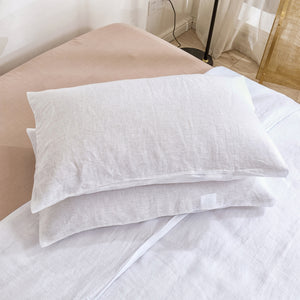 100% European Flax Linen Sheet Set White