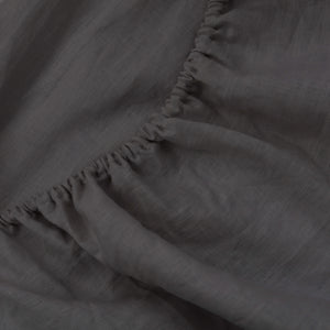 100% European Flax Linen Sheet Set Charcoal