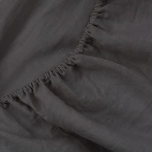 100% European Flax Linen Sheet Set Charcoal