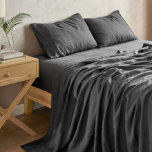 100% European Flax Linen Sheet Set Charcoal