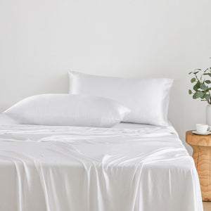 Luxe Mulberry Silk Pillowcase 25 Momme Standard Pillowcase 48 x 73cm - White Twin Pack