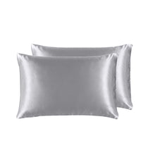Luxe Mulberry Silk Pillowcase 25 Momme Standard Pillowcase 48 x 73cm Grey Twin Pack