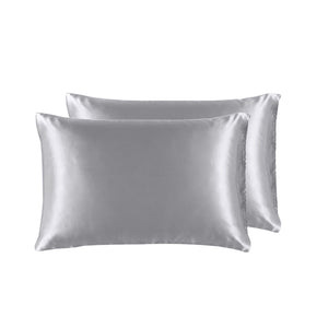 Luxe Mulberry Silk Pillowcase 25 Momme Standard Pillowcase 48 x 73cm Grey Twin Pack