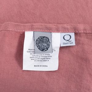 100% European Flax Linen Sheet Set Rose Gold