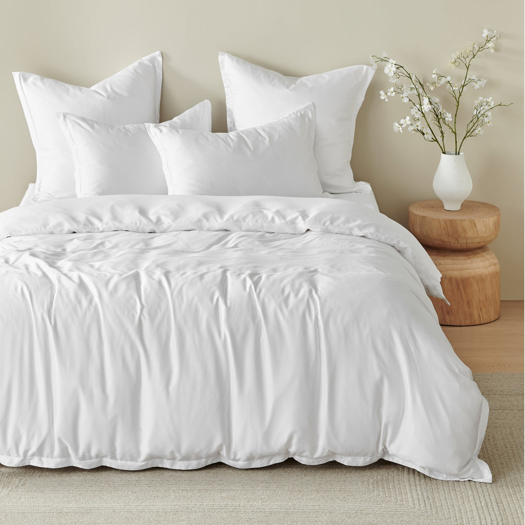 Bamboo Tailored Quilt Cover Set White