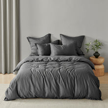 Bamboo Tailored Quilt Cover Set Charcoal