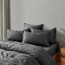 Bamboo Tailored Quilt Cover Set Charcoal