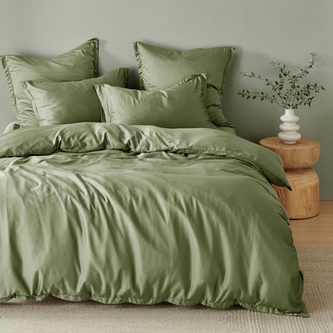 Bamboo Tailored Quilt Cover Set Eucalyptus
