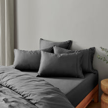 Bamboo Fitted Sheet Set Charcoal