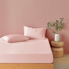 Bamboo Fitted Sheet Set Blush Pink