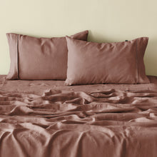 100% European Flax Linen Sheet Set Tawny Brown