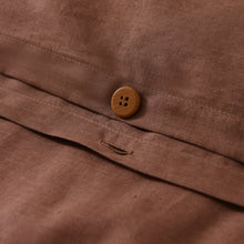 100% European Flax Linen Quilt Cover Set Tawny Brown