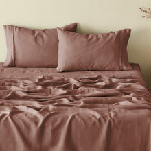 100% European Flax Linen Tawny Brown Standard Pillowcase Twin Pack