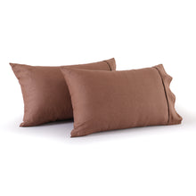 100% European Flax Linen Tawny Brown Standard Pillowcase Twin Pack