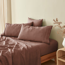 100% European Flax Linen Tawny Brown King Pillowcase Twin Pack