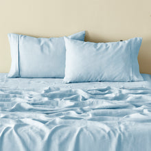 100% European Flax Linen Sheet Set Powder Blue