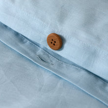 100% European Flax Linen Quilt Cover Set Powder Blue
