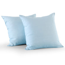 100% European Flax Linen Powder Blue Euro Pillowcase Twin Pack