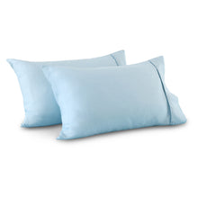 100% European Flax Linen Powder Blue Standard Pillowcase Twin Pack