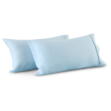 100% European Flax Linen Powder Blue King Pillowcase Twin Pack