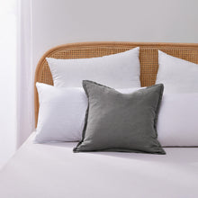 ARDENNE Washed French Linen Cushion with Oxford Edge Birch Grey 50x50cm