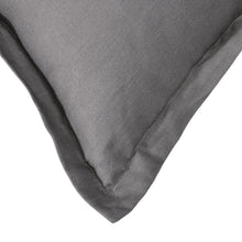 ARDENNE Washed French Linen Cushion with Oxford Edge Birch Grey 50x50cm