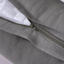ARDENNE Washed French Linen Cushion with Oxford Edge Birch Grey 50x50cm