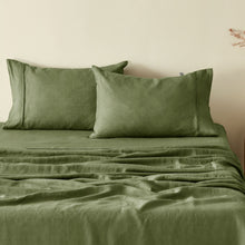 100% European Flax Linen Sheet Set Hunter