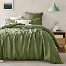 Linen 100% European Flax Linen Quilt Cover Set Hunter