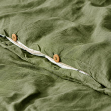 Linen 100% European Flax Linen Quilt Cover Set Hunter