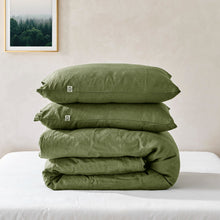 Linen 100% European Flax Linen Quilt Cover Set Hunter
