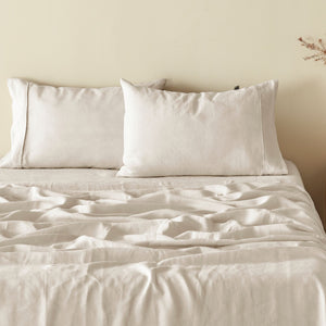 100% European Flax Linen Sheet Set Natural