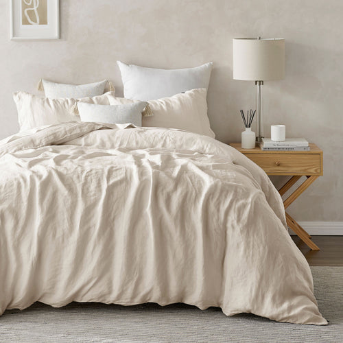 Linen 100% European Flax Linen Quilt Cover Set Natural