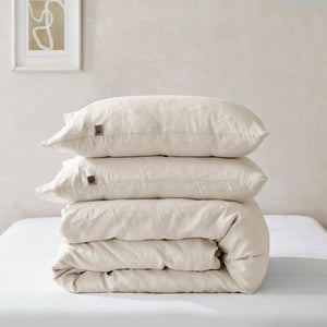 Linen 100% European Flax Linen Quilt Cover Set Natural