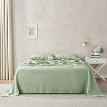 100% European Flax Linen Sheet Set Willow Green