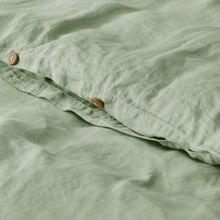 Linen 100% European Flax Linen Quilt Cover Set Willow Green
