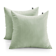 100% European Flax Linen Willow Green Euro Pillowcase Twin Pack