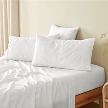 100% European Flax Linen White King Pillowcase Twin Pack