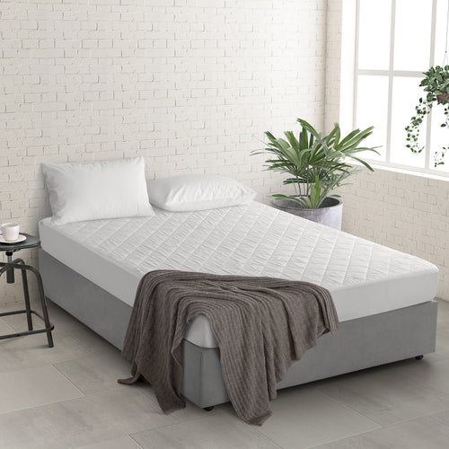Tencel Quilted Mattress Protector White