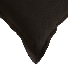 ARDENNE Washed French Linen Cushion with Oxford Edge - Charcoal