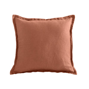ARDENNE Washed French Linen Cushion with Oxford Edge - Pinky Clay