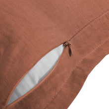 ARDENNE Washed French Linen Cushion with Oxford Edge - Pinky Clay