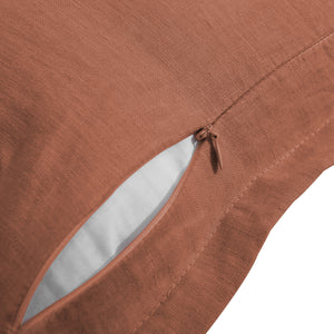 ARDENNE Washed French Linen Cushion with Oxford Edge - Pinky Clay